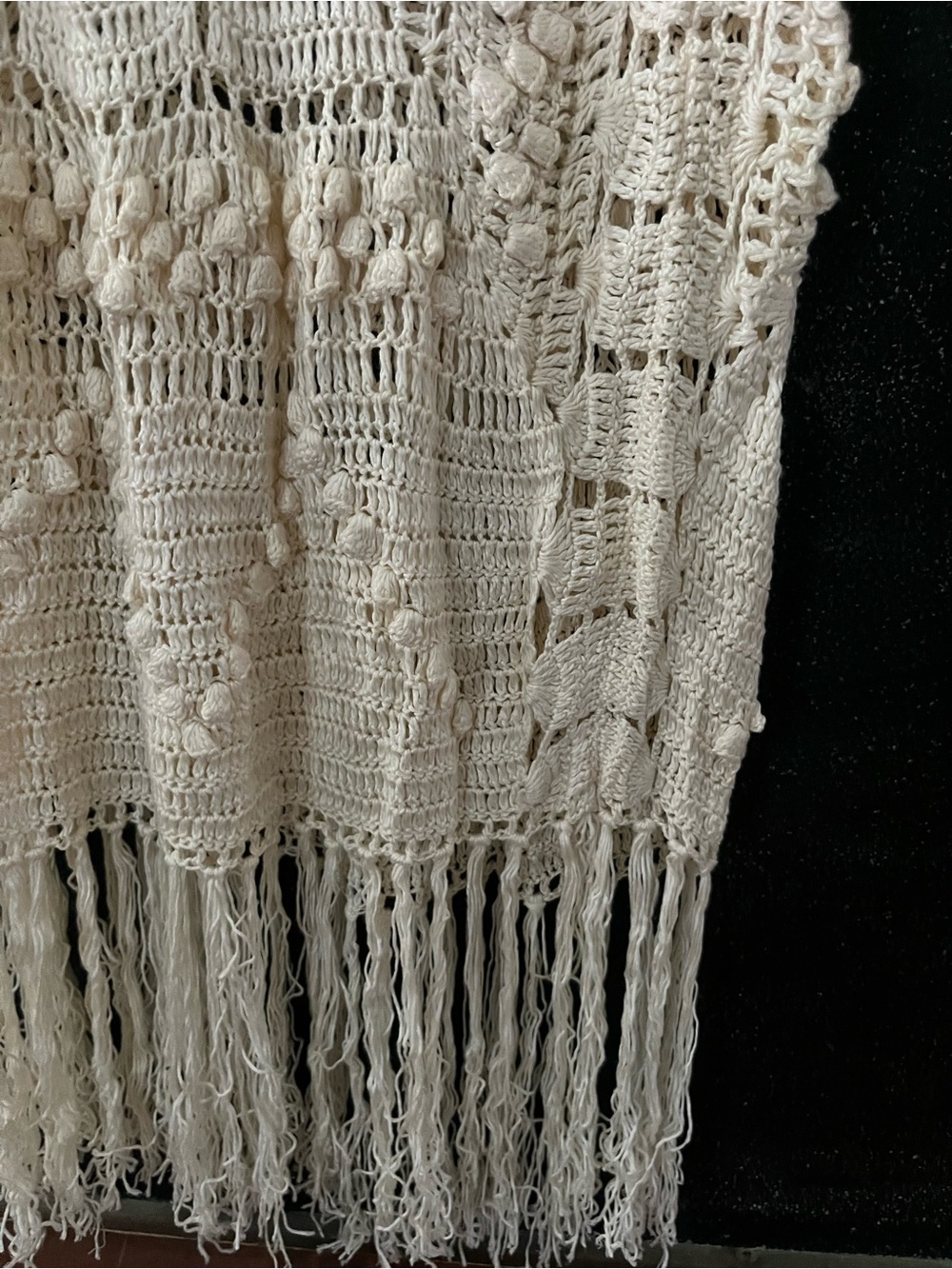 Free People x Flook Annabelle Cream Crochet Fringe Maxi Skirt size S NWT - Picture 7 of 10